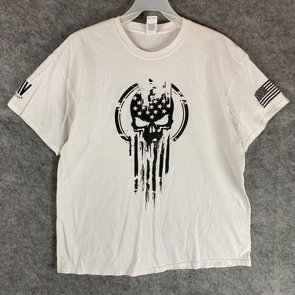 Gildan Dion Wear T-Shirt XL Men's Short Sleeve Skull 100% Cotton